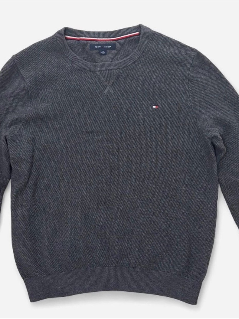 Classic Tommy Hilfiger Textured Knit Crewneck Sweater
